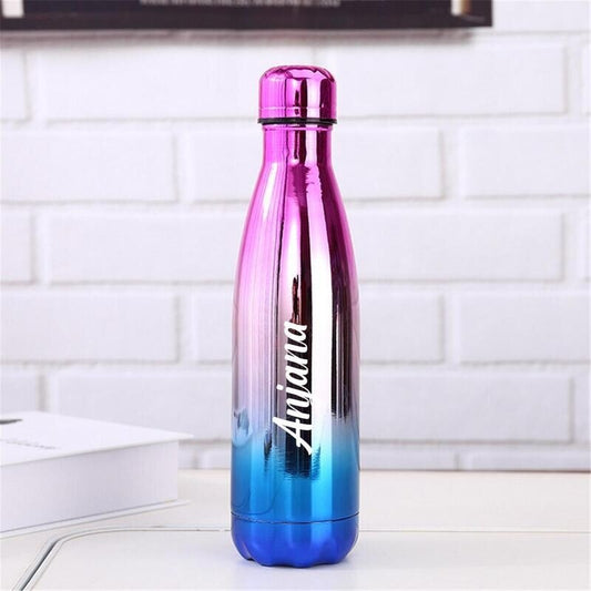 Personalized Water Bottle with Name Engraved, Stainless Steel, Customized Gift for Birthday 500ml